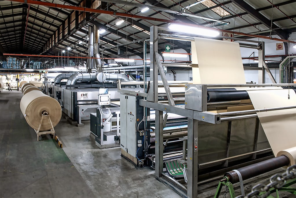 Non-woven textile machine at the Romatex manufacturing facility in Cape Town