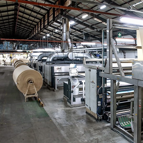 Non-woven textile machine at the Romatex manufacturing facility in Cape Town